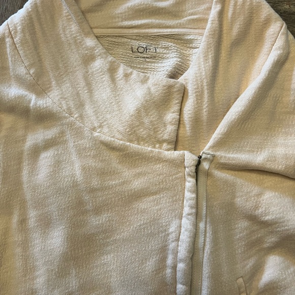 Loft off white/beige casual jacket with asymmetrical zipper - Picture 9 of 10